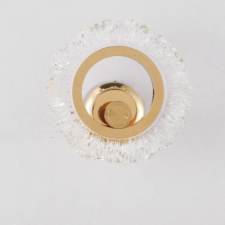 Modern Light Luxury Acrylic Sunflower Shape Iron LED Wall Sconce Lamp