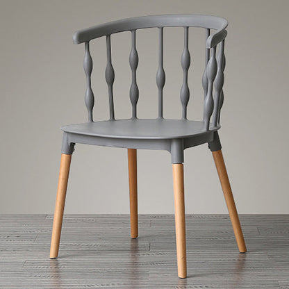 Contemporary Creative Square Vertical Strip PP Plastic Beechwood Dining Chair Backrest For Dining Room