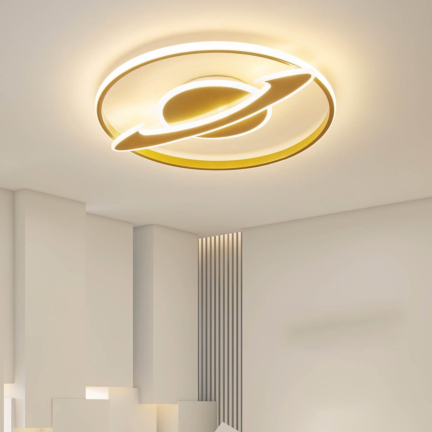 Modern Luxury Gold Satellite Round Design LED Flush Mount Ceiling Light