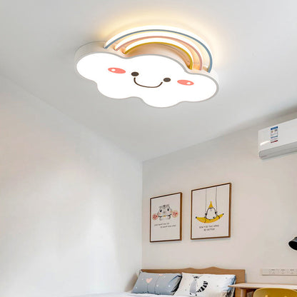 現代的でクリエイティブなレインボークラウドアクリルシェードLEDフラッシュマウントシーリングライト寝室用