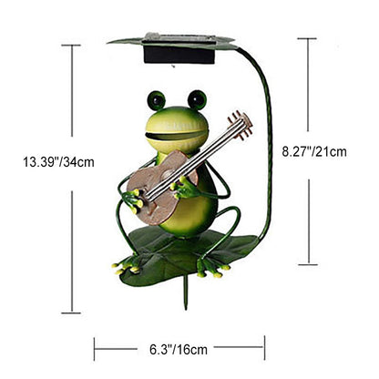 Outdoor Solar Frog Iron LED Garden Ground Insert Landscape Light