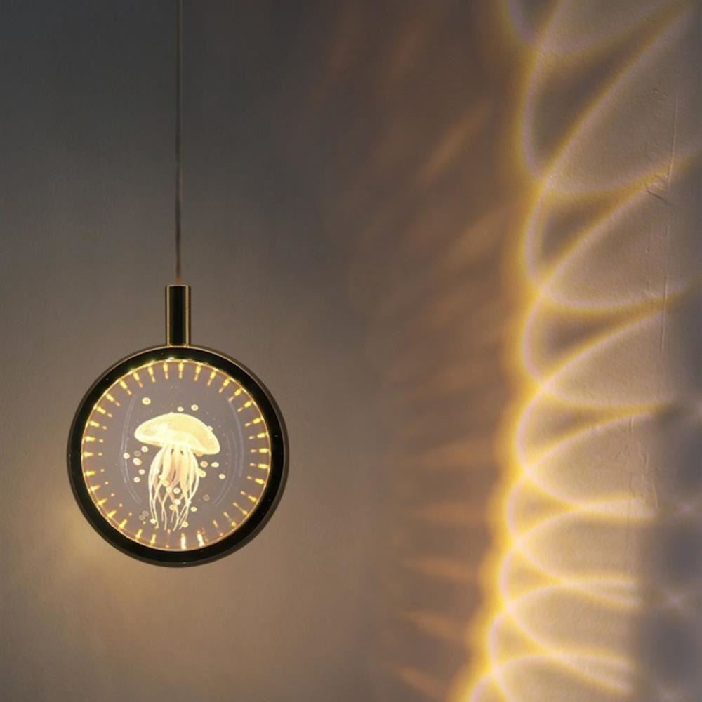 Modern Minimalist Round Ball Aluminum Crystal LED Pendant Light For Bedroom
