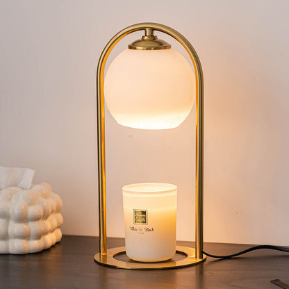 Nordic Simple Creamy White Ball Hardware Base 1-Light Melting Wax Table Lamp