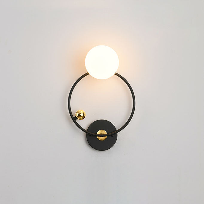 Nordic Minimalist Round Ball Iron Glass 1-Light Wall Sconce Lamp