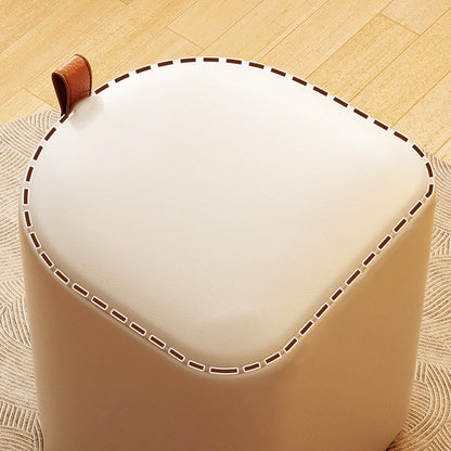 Contemporary Nordic Faux Leather Cylinder Vanity Stool For Bedroom