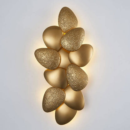 Modern Luxury Gold Stainless Steel Pebble 3/6 Light Wall Sconce Lamp