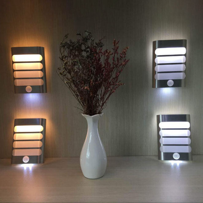 مصباح حائط LED عصري مستطيل الشكل من الألومنيوم قابل لإعادة الشحن عبر USB 