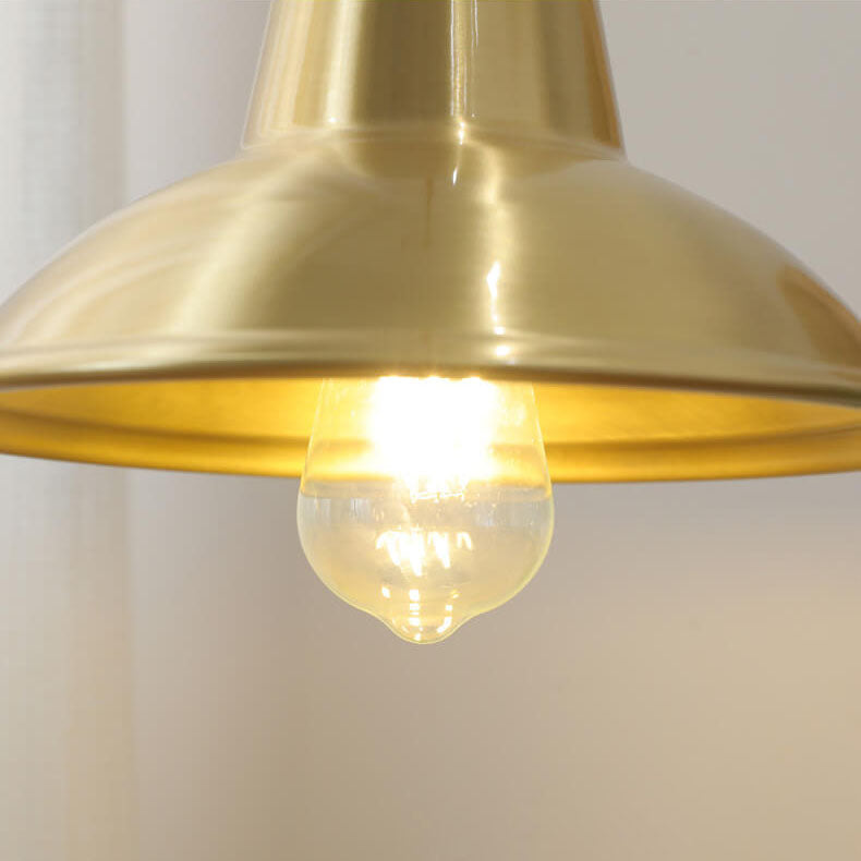 Japanese Minimalist Brass 1-Light Pendant Light