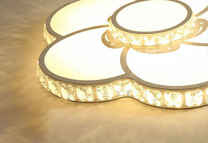 Modern Light Luxury Flowers Crystal LED Flush Mount Ceiling Light