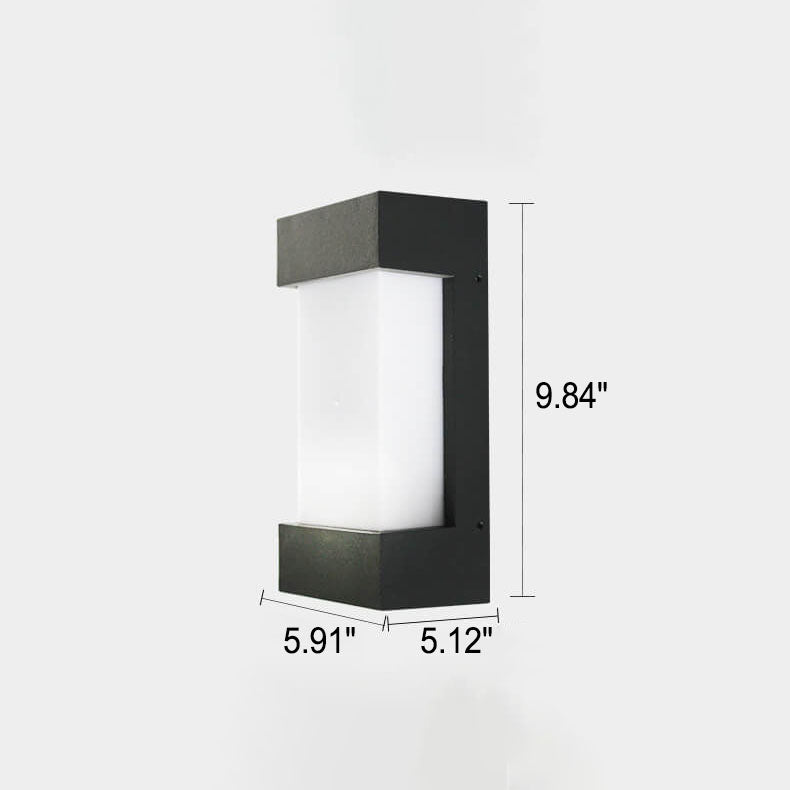مصباح حائط LED خارجي مقاوم للماء مصنوع من الأكريليك بتصميم مربع بسيط وحديث 