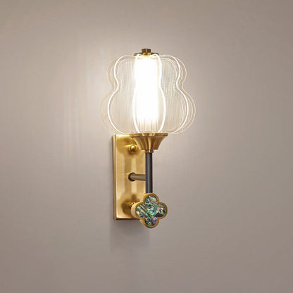 مصباح حائط LED بتصميم صيني مصنوع من النحاس والأكريليك بالكامل بتصميم إبداعي