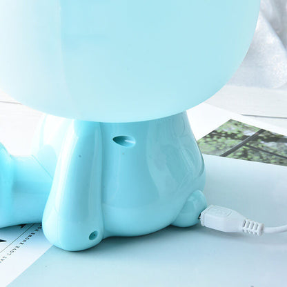 Creative Cartoon Rabbit with Glasses USB LED Night Light Table Lamp