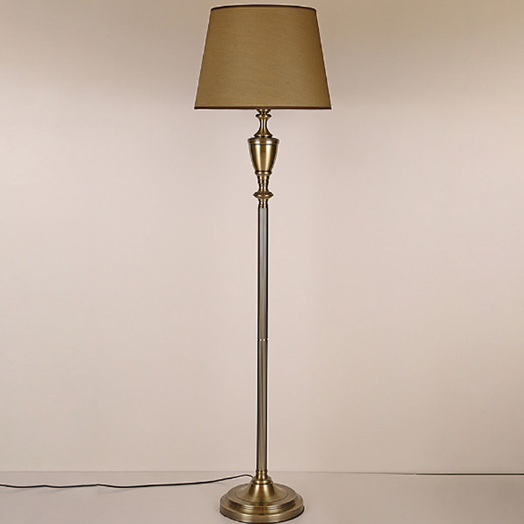 Nordic Vintage Fabric Cone Hardware 1-Light Table Standing Floor Lamp