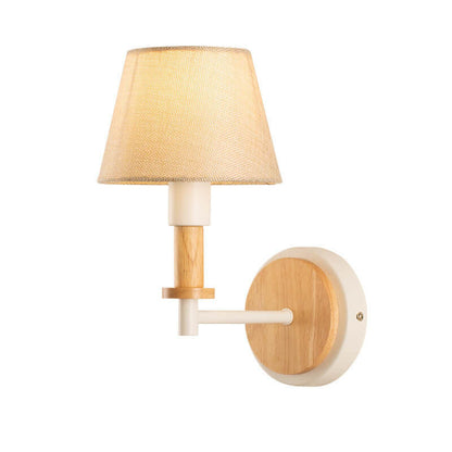 Modern Nordic Wooden Tubular 1-Light Wall Sconce Lamp