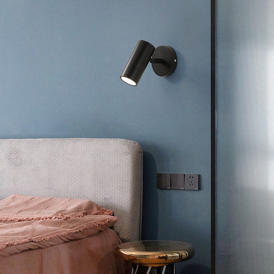 Modern Simplicity Plated Cylindrical Spotlight 1-Light Reading Wall Sconce Lamp