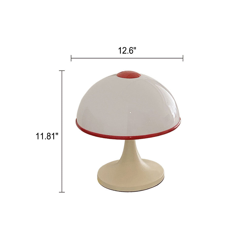 Modern Cream Mushroom Metal 1-Light Table Lamp