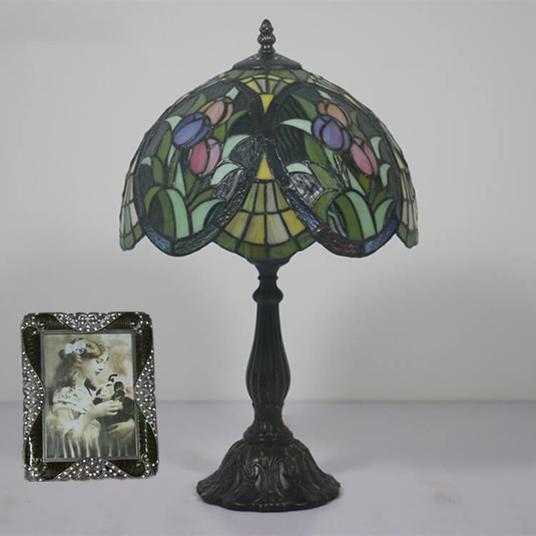 Tiffany Rustic Stained Glass 1-Light Table Lamp