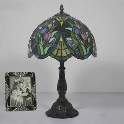 Tiffany Rustic Stained Glass 1-Light Table Lamp