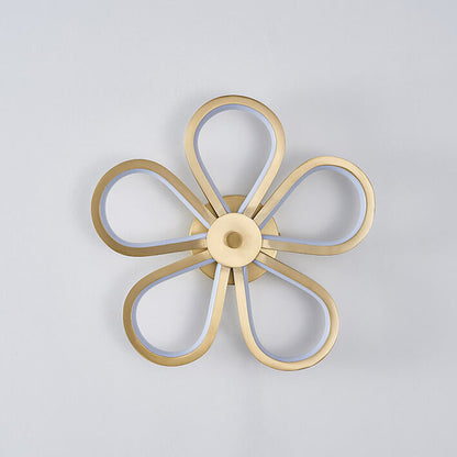 Modern Luxury Petal Shape Brass LED Wall Sconce Lamp