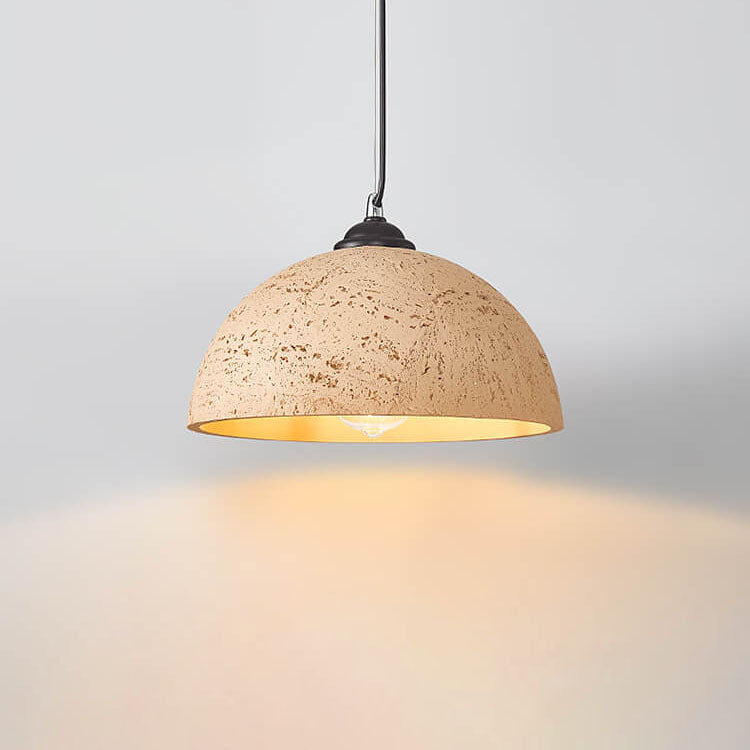 Minimalist Resin Round Dome Hand Sculpted 1-Light Pendant Light