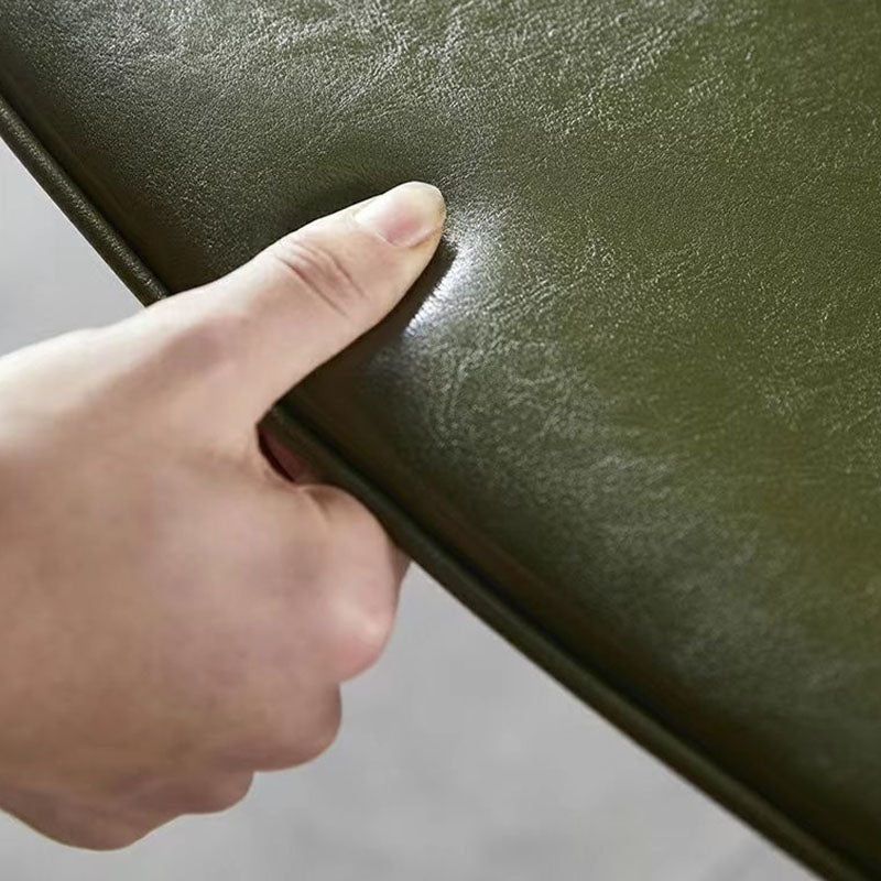 Contemporary Industrial Square Upholstered Faux Leather Wooden Dining Chair Backrest Armrest For Dining Room