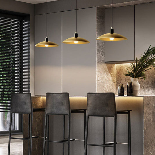 Nordic Minimalist Gold Color Copper 1-Light Pendant Light