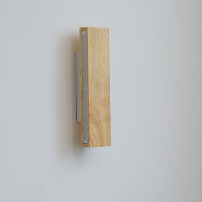 Japanese Minimalist Log Rectangular Flat Rotatable LED Wall Sconce Lamp