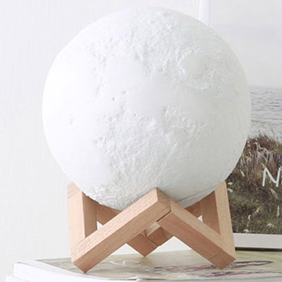 Creative Mini Rechargeable 3D Printed Moon 1-Light LED Table Lamp