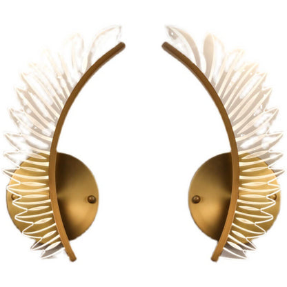Modern Acrylic Feather Gold Copper LED Wall Sconce Lamp