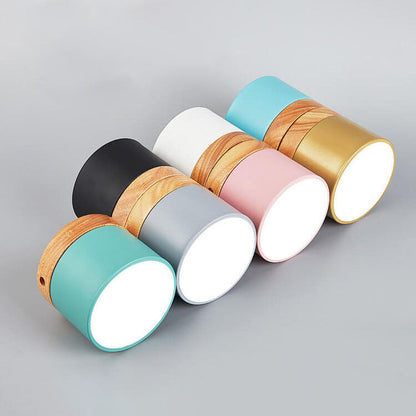 Scandinavian Macaroon Solid Color Log LED Flush Mount Ceiling Light