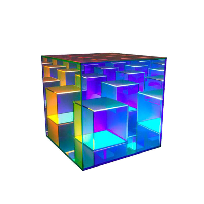 Modern Acrylic RGB Line Rubik's Cube LED Table Lamp