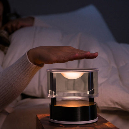 Modern Simplicity PMMA PC Stainless Steel Aluminum Cylinder LED Table Lamp For Bedside