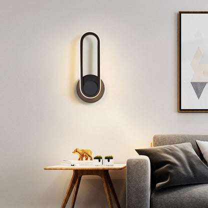 Contemporary Simplicity Iron Oval Ring Rotatable LED Wall Sconce Lamp For Bedroom