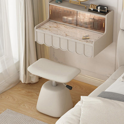 Contemporary Simplicity Rectangular Faux Leather Upholstered Height Adjustable Vanity Stool For Bedroom