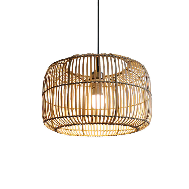 Chinese Minimalist Rustic Bamboo Art 1-Light Pendant Light