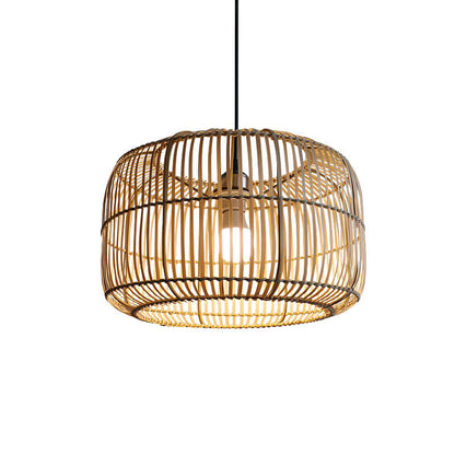 Chinese Minimalist Rustic Bamboo Art 1-Light Pendant Light