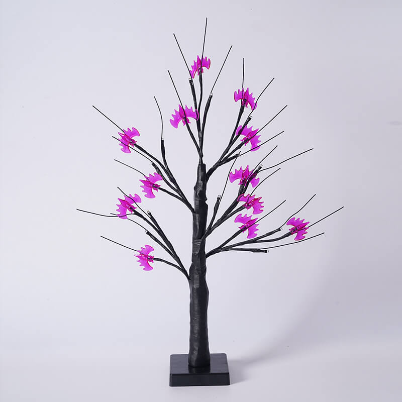 Halloween Tree Light Pumpkin Bats Simulation Tree Light USB Battery Decoration Table Lamp