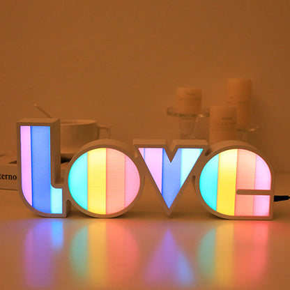 Modern Art Deco Waterproof PS LOVE Letter LED Table Lamp For Bedroom