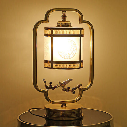 Modern Chinese Luxury Glass Copper 1-Light Table Lamp