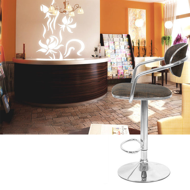 Contemporary Scandinavian Half Round Wicker Hardware Bar Stool Backrest For Dining Room