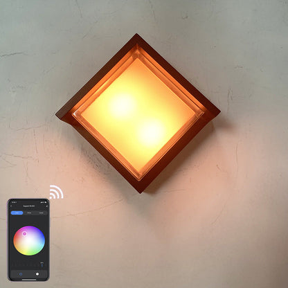مصباح حائط LED ذكي خارجي معتم من الألومنيوم مع تطبيق 