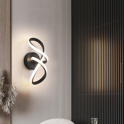 مصباح حائط LED من الألومنيوم بتصميم خط ملتوي بسيط على الطراز الاسكندنافي 