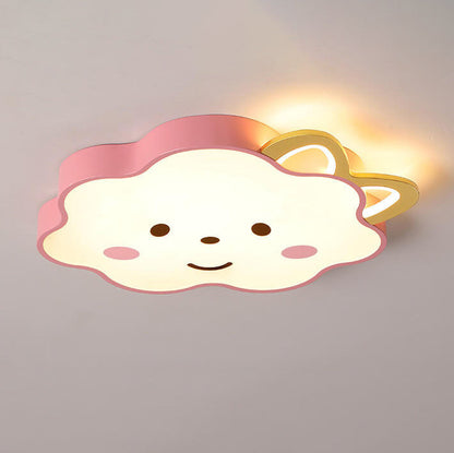 Cartoon Creative Clouds Cat Ears LED Flush Mount Ceiling Light