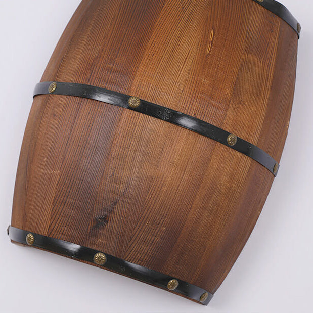 Industrial Vintage Half Barrel Wood LED Wall Sconce Lamp