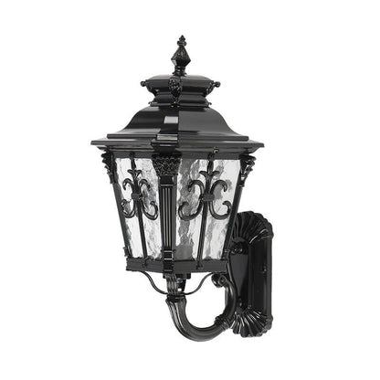 Europe Retro Black Die-Cast Aluminum Glass Outdoor Indoor 1-Light Wall Sconce Lamp