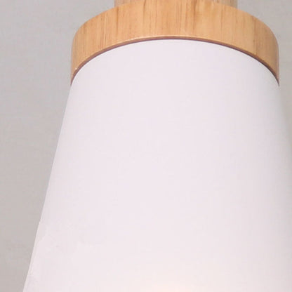 Minimalist Macaron Solid Color Iron Wood 1-Light Semi-Flush Mount Light