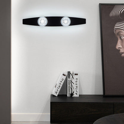 Modern Minimalist Long Wave Iron Aluminum Silicone LED Wall Sconce Lamp For Living Room