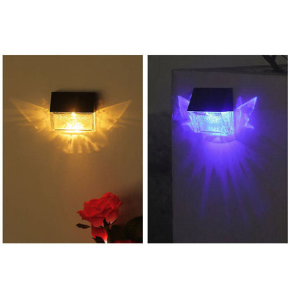 مصباح حائط LED يعمل بالطاقة الشمسية على شكل فراشة لتزيين سياج الفناء الخارجي 