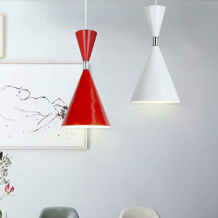 Nordic Minimalist Cone Solid Color Iron Aluminum 1-Light Pendant Light