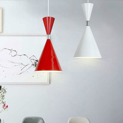 Nordic Minimalist Cone Solid Color Iron Aluminum 1-Light Pendant Light
